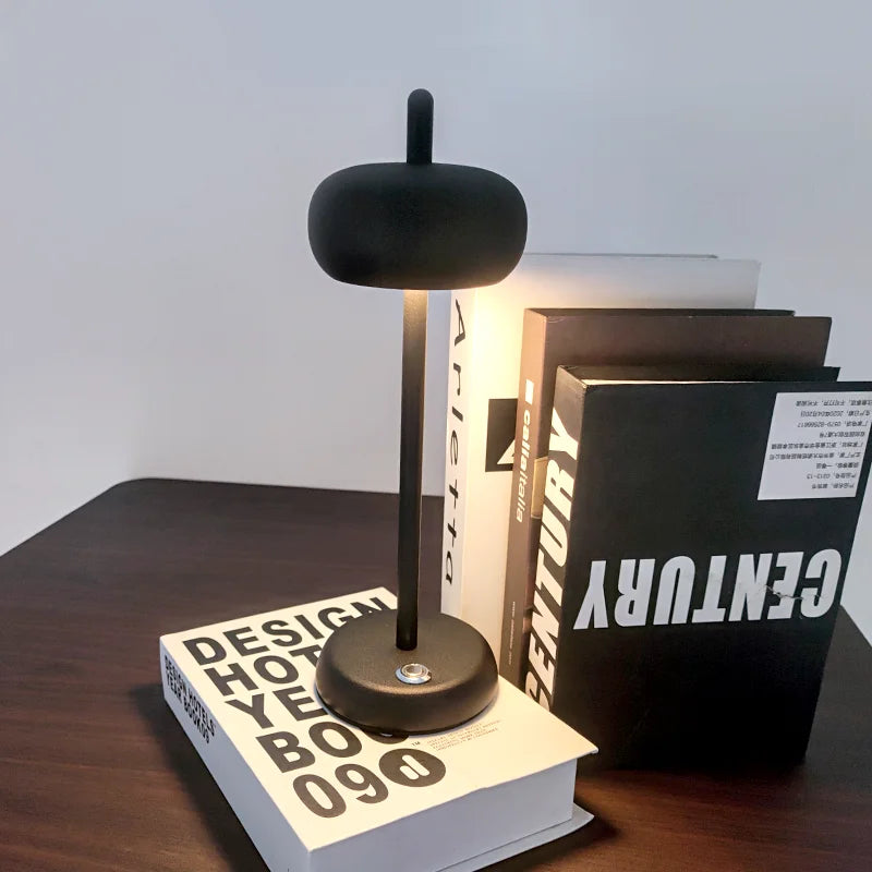 Circular Table Lamp LED Art Design Cordless Table Lamp Bedside Lamp Bedroom Lamp Portable Desk Lamp Home Decoration